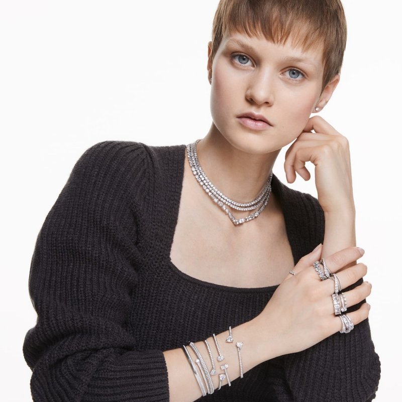 Swarovski - Anello Vittore - Bianco - Rodio