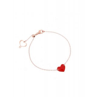 Bracciale Cuore Smalto Rosso
