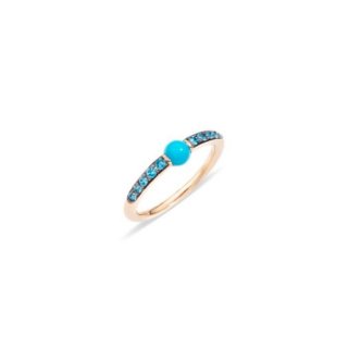 Pomellato - Anello M'Ama Non M'Ama - Oro Rosa - Turchese