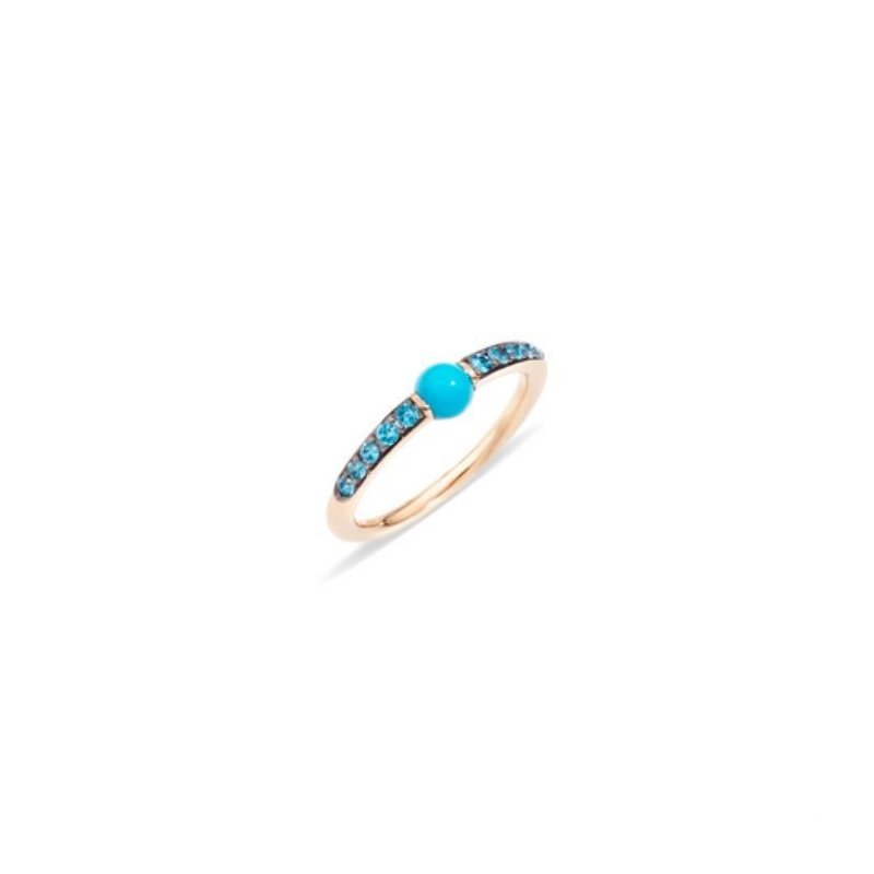 Pomellato - Anello M'Ama Non M'Ama - Oro Rosa - Turchese