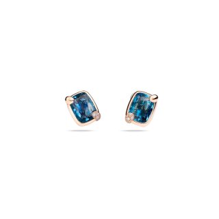 Pomellato - Orecchini Ritratto - Oro Rosa - Topazi Blu