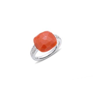 Pomellato - Anello Capri - Oro Bianco - Corallo