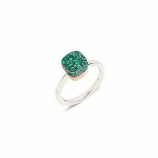 Pomellato - Anello Nudo - Oro Bianco - Smeraldi