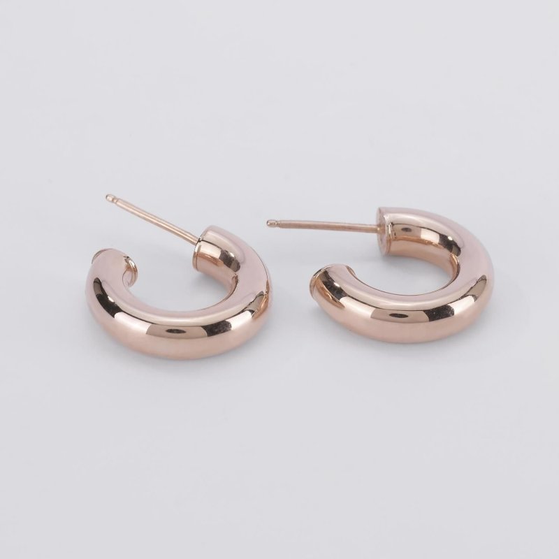 Mabina - Orecchini A Cerchio - Argento Rosato - 2 Cm