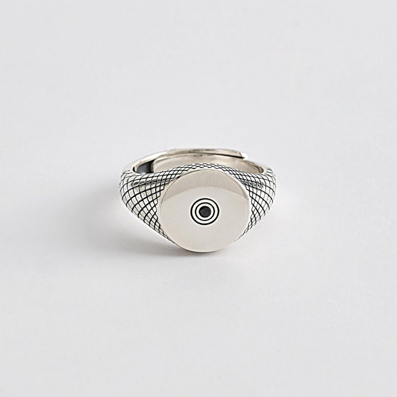 Mabina - Anello Beniamino - Argento Brunito - Zircone Nero