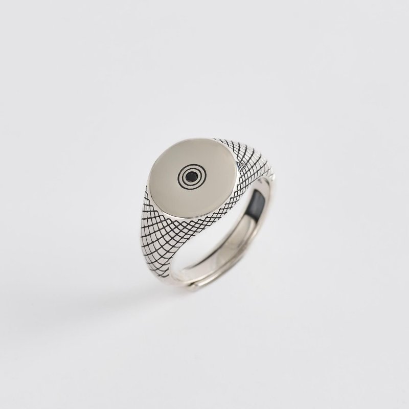 Mabina - Anello Beniamino - Argento Brunito - Zircone Nero