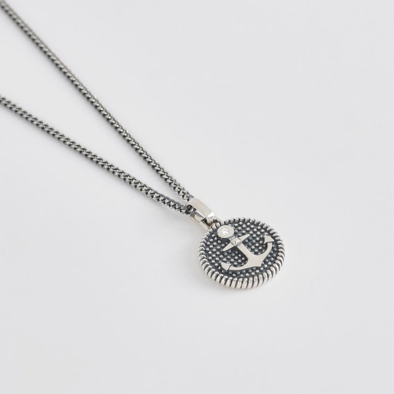 Mabina - Collana Navy Rule - Argento Brunito - Zirconi