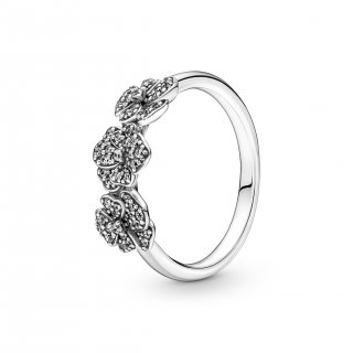 Triple Pansy Flower Ring