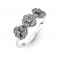 Triple Pansy Flower Ring