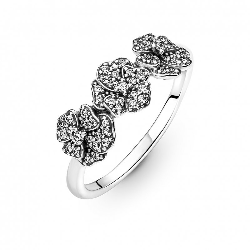 Triple Pansy Flower Ring