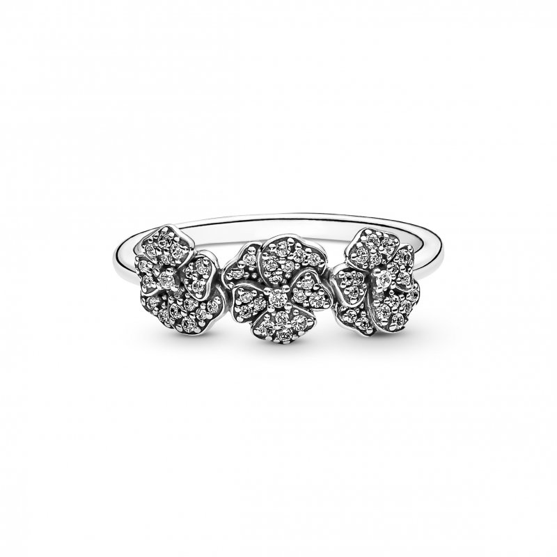 Triple Pansy Flower Ring