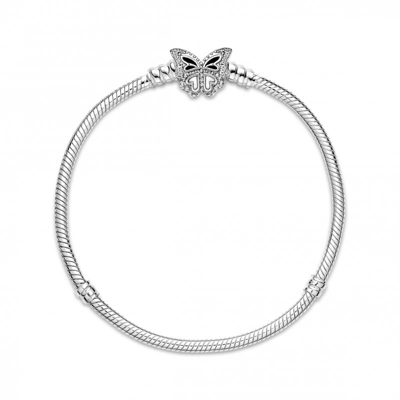 Pandora Moments Butterfly Clasp Snake Chain Bracelet