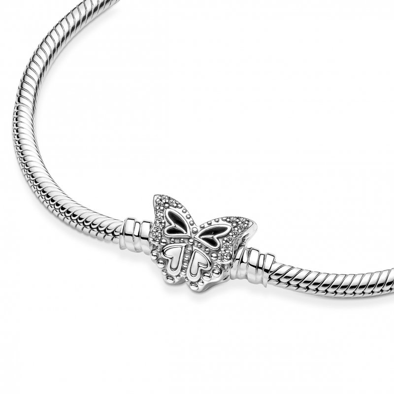 Pandora Moments Butterfly Clasp Snake Chain Bracelet
