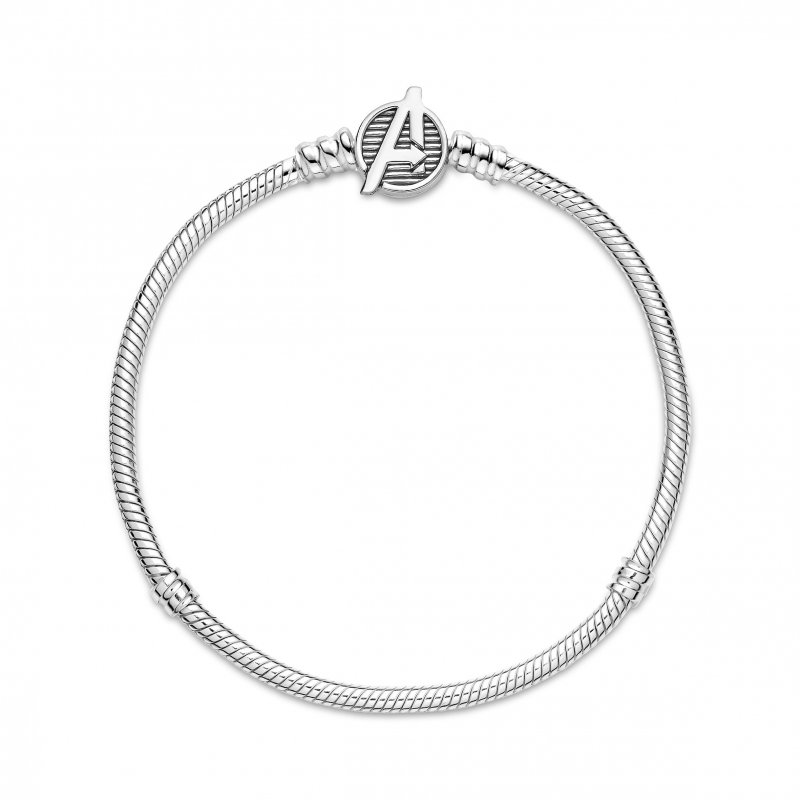 Pandora Moments Marvel The Avengers Logo Clasp Snake Chain Bracelet