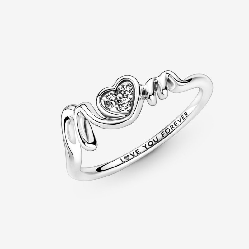 Mum Pavé Heart Ring