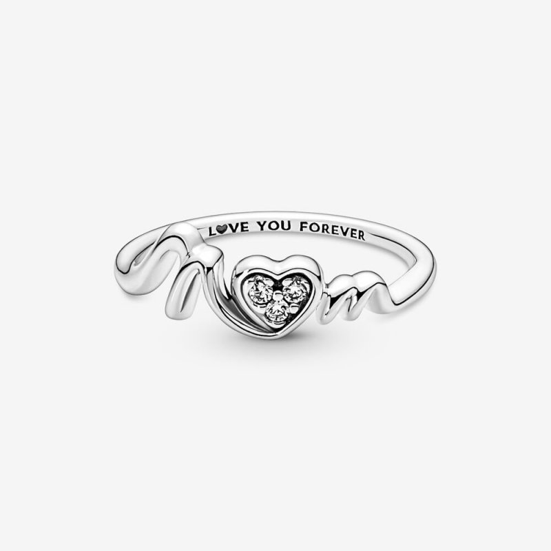Mum Pavé Heart Ring