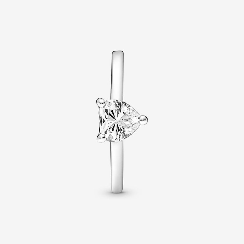 Sparkling Heart Solitaire Ring