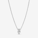 Double Heart Pendant Sparkling Collier Necklace