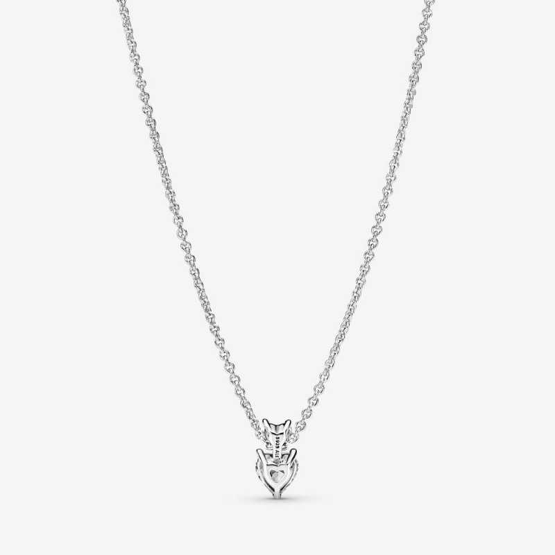 Double Heart Pendant Sparkling Collier Necklace