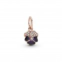 Deep Purple Pansy Flower Dangle Charm