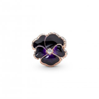 Deep Purple Pansy Flower Charm