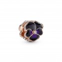 Deep Purple Pansy Flower Charm