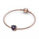 Deep Purple Pansy Flower Charm
