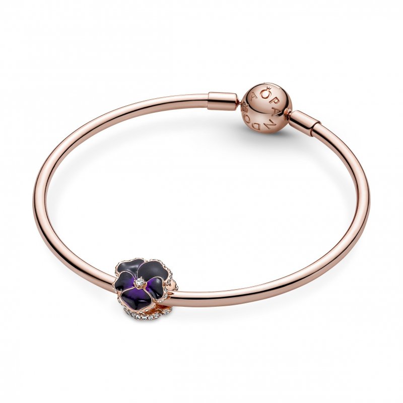 Deep Purple Pansy Flower Charm