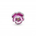 Pink Pansy Flower Charm