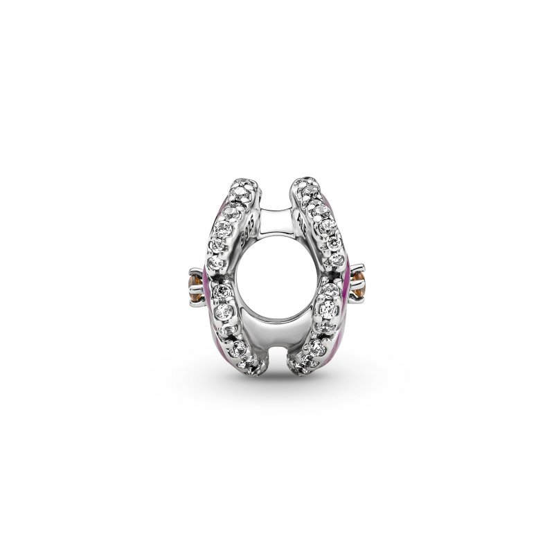 Pink Pansy Flower Charm