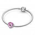 Pink Pansy Flower Charm