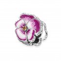 Pink Pansy Flower Charm