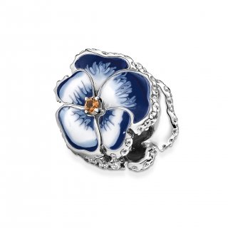 Blue Pansy Flower Charm
