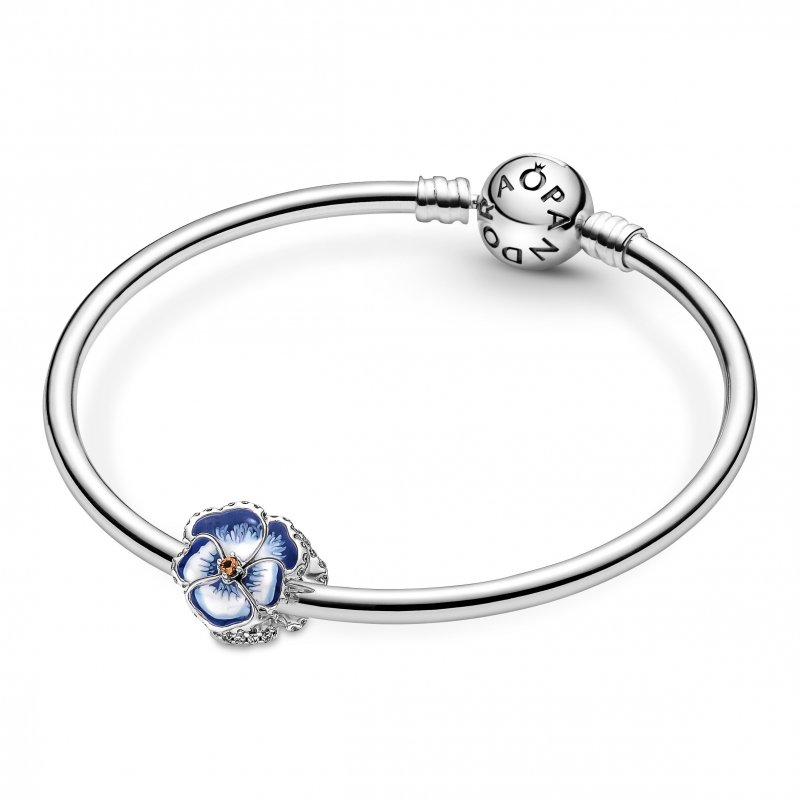 Blue Pansy Flower Charm