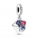 Pansy Flower Envelope Dangle Charm