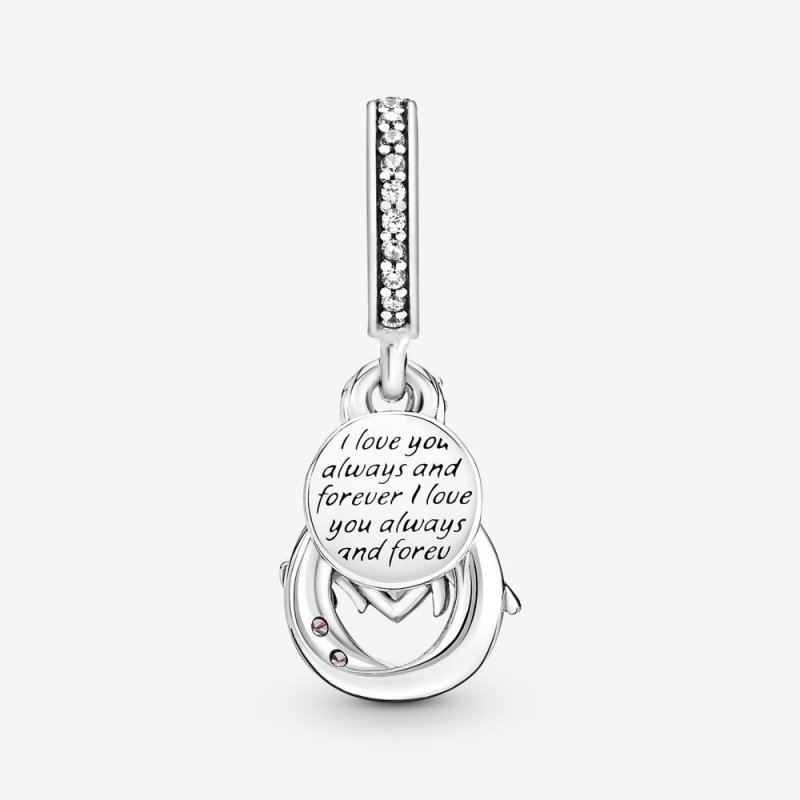 Mum Infinity Pavé Double Dangle Charm