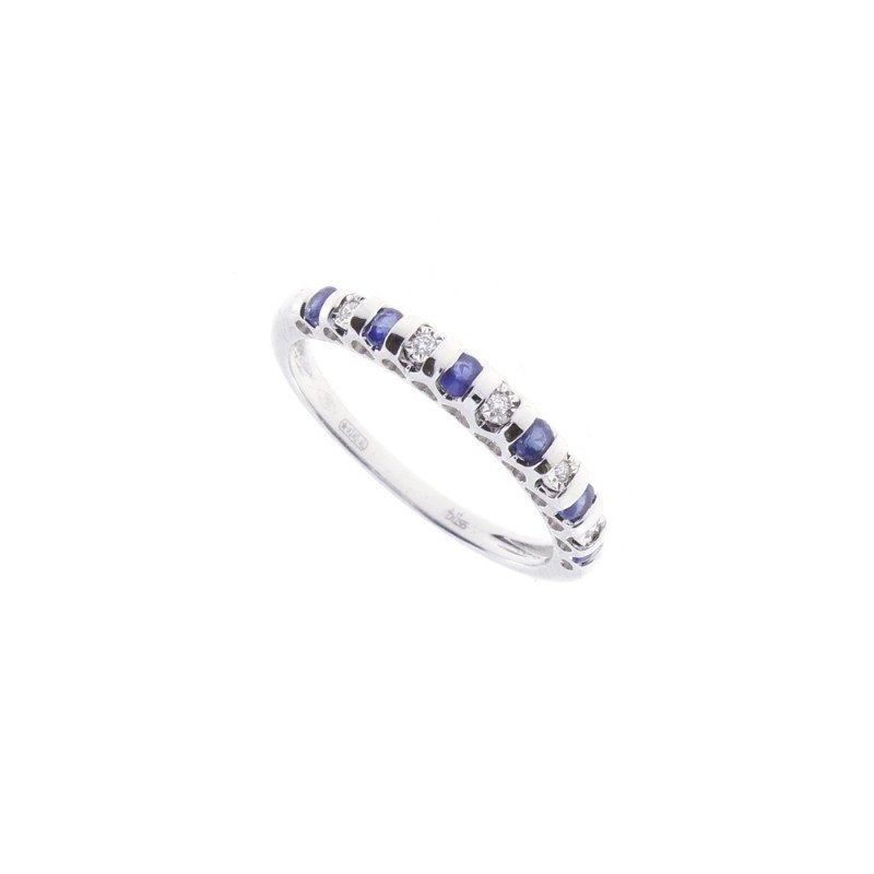 Bliss - Anello Cabaret Zaffiri - Oro Bianco - Zaffiri