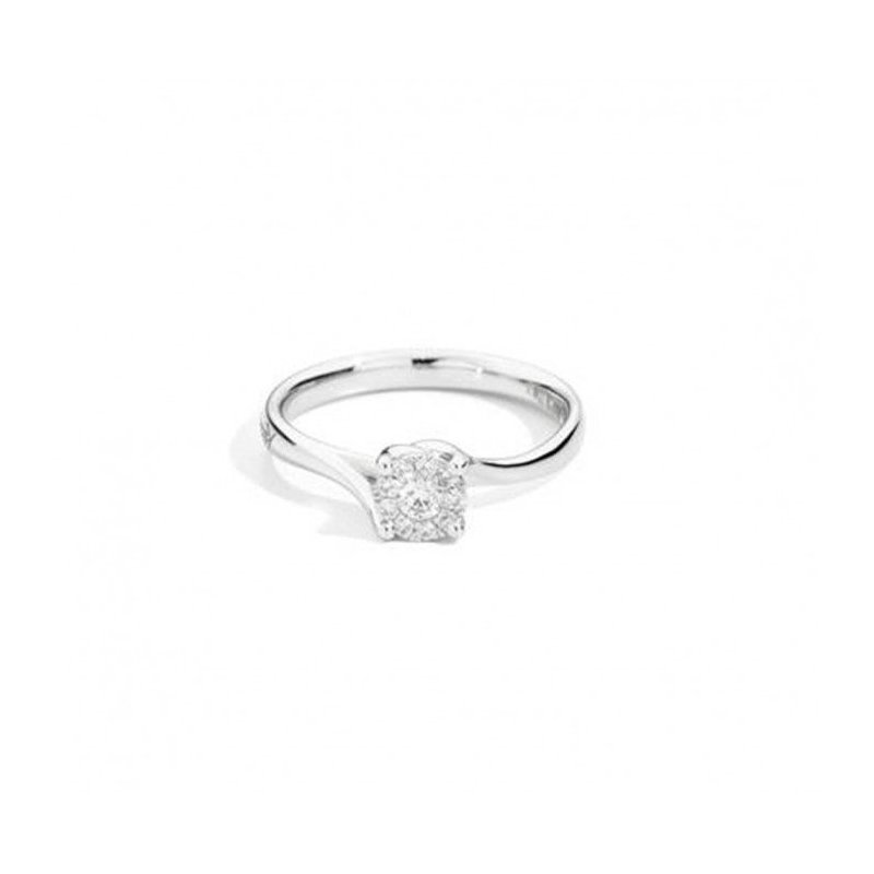 Anello Recarlo Nodo D'Amore Oro Bianco E Diamanti