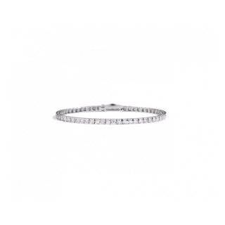 Bracciale Tennis Face Cube In Oro Bianco Con Diamanti Taglio Brillante