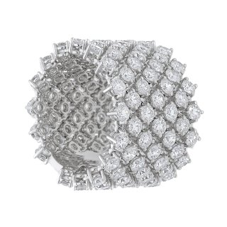 Songa Antonio - Anello Fascia Uniforme - Oro Bianco - Diamanti