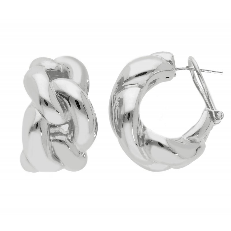 Songa Antonio - Orecchini Perno Clips - Oro Bianco - Eleganti