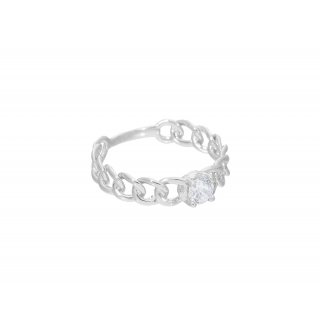 Songa Antonio - Anello Maglia - Oro Bianco - Zirconia Cubica