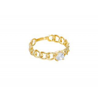 Songa Antonio - Anello Maglia - Oro Giallo - Zirconia Cubica