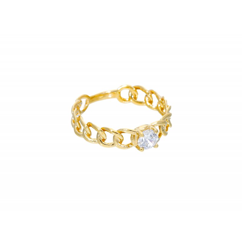 Songa Antonio - Anello Maglia - Oro Giallo - Zirconia Cubica