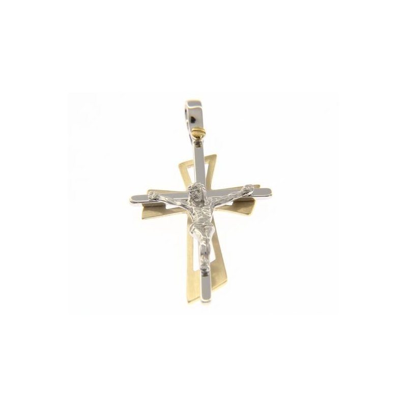 Songa Antonio - Croce Con Cristo - Oro Giallo - Oro Bianco