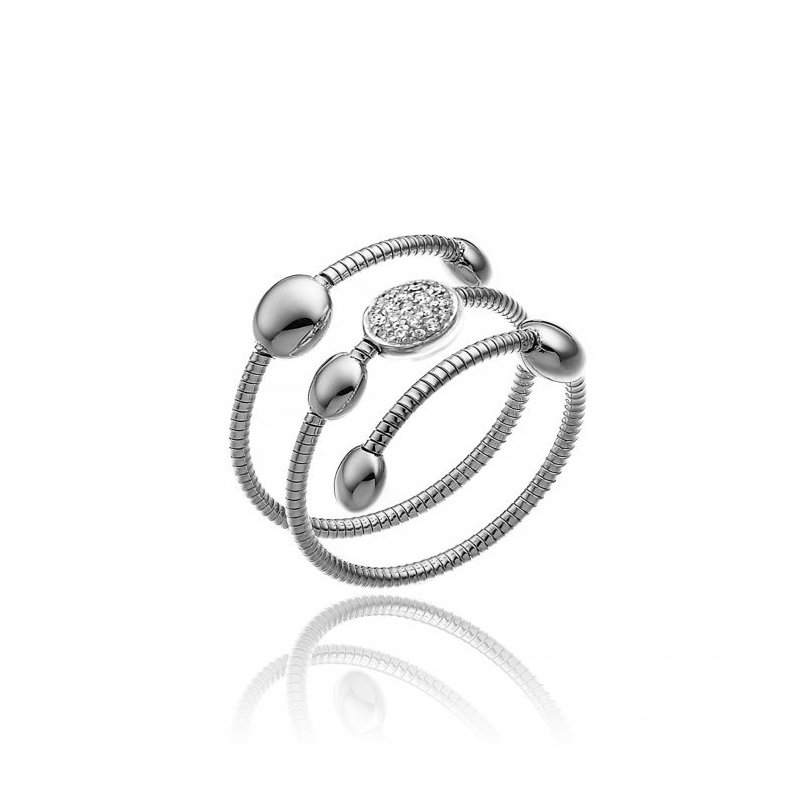 ANELLO ORO BIANCO CON BRILLANTI BIANCHI