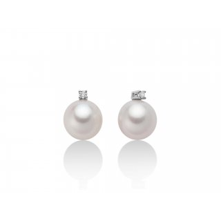 Miluna - Orecchini Per2303 - Oro Bianco - Perle