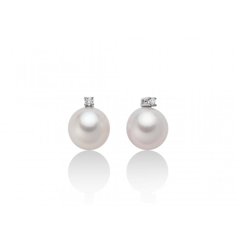 Miluna - Orecchini Per2303 - Oro Bianco - Perle
