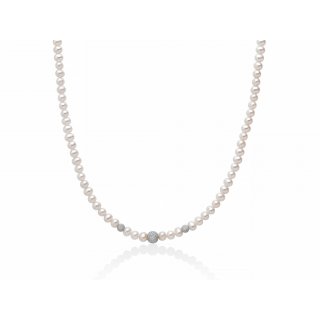 Miluna - Collana Pcl1839V - Oro Bianco - Perle