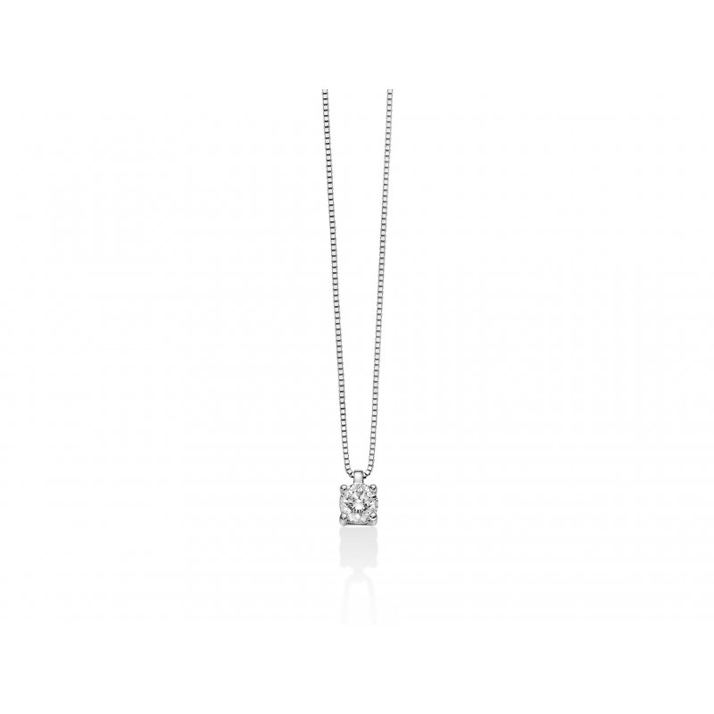 Miluna - Collier Cld3993-018G7 - Oro Bianco - Diamante